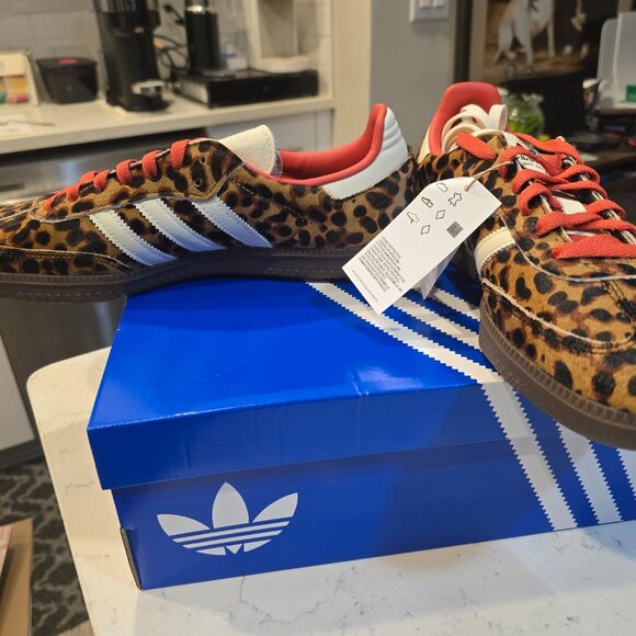 adidas Samba OG Preloved Red Leopard Men's Size 10 JI2734 NEW Pony Hair RARE SZ - Picture 10 of 15